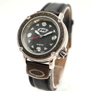 Vintage Fossil Industries Carbon Fiber 100M Diver Watch 37mm Leather New Battery